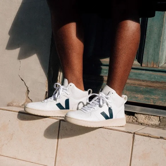 Veja V-15 Leather White Nautico High Top Women's size 9.5 - Picture 4 of 16